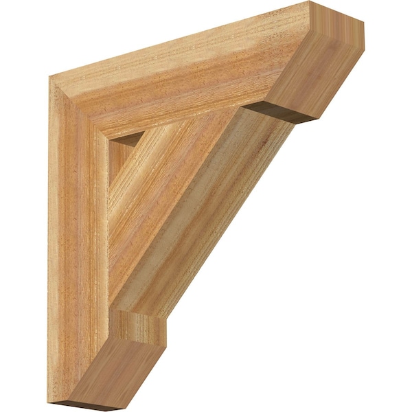 Ekena Millwork Traditional Slat Rough Sawn Bracket, Western Red Cedar, 6"W x 24"D x 24"H BKT06X24X24TRA06RWR - main